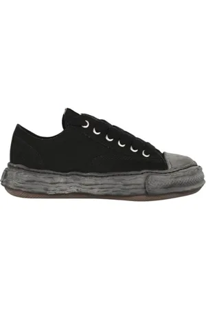 MIHARA YASUHIRO Sko, Herre, Sort, 41 EU, Bomuld, Canvas sneakers med gummisål design