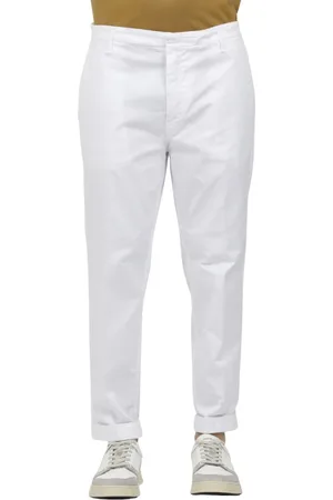 Dondup Bukser, Herre, Hvid, W30, Uld, Zyan Carrot Gabardine Combat Bukser