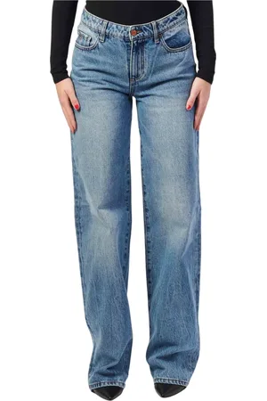 Armani Exchange Jeans, Dame, Blå, W26, Bomuld, Blå gulerodspasform jeans med sidelommer og baglommer