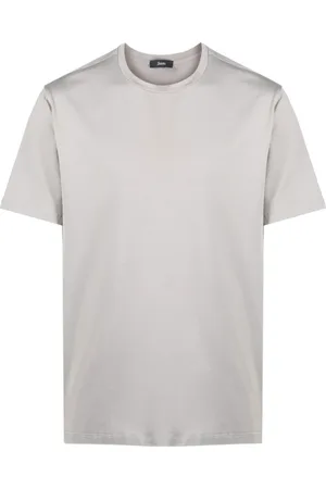 HERNO Top, Herre, Grå, L, Uld, Kortærmet T-shirt Grå med Sølvlogo