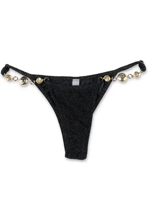 Reina Olga Badetøj, Dame, Sort, M/L, Uld, Sort Splash Bikini Bund med Søstjernepynt