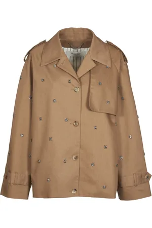 Golden Goose Jakke, Dame, , XS, Bomuld, Krystalpyntet bomuldstrenchcoat