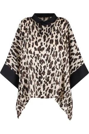 SACAI Bluser & Skjorter, Dame, Flerfarvet, S, Satin, Leopard Print Satin Skjorte