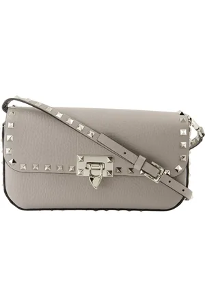 VALENTINO GARAVANI Taske, Dame, Grå, ONE SIZE, Uld, Rockstud Skuldertaske Grå