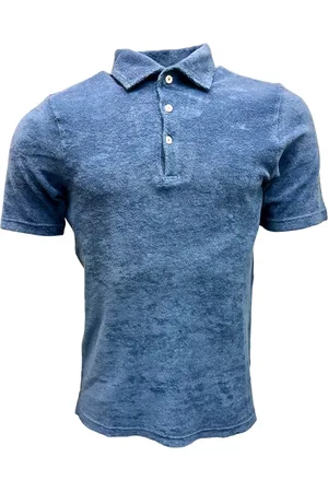 Gran Sasso Top, Herre, Blå, 3XL, Bomuld, Blød Aqua Frottee Polo Skjorte