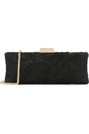 Kazar Taske, Dame, Sort, ONE SIZE, Uld, Sort clutch taske dækket af venetiansk blonder