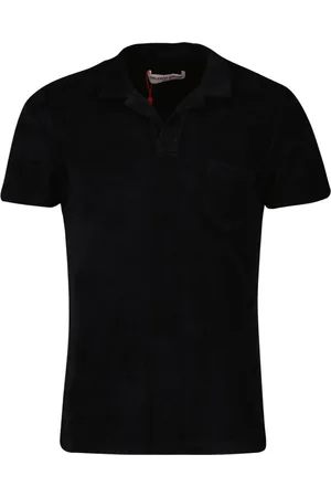 Orlebar Brown Top, Herre, Sort, L, Bomuld, Sort Bomuld Polo Skjorte