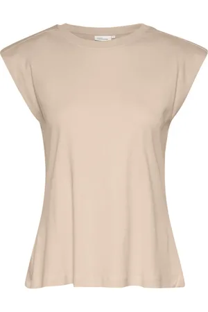 Karen by Simonsen Top, Dame, , 2XL, Bomuld, Ærmeløs Top & T-shirt Simply Taupe