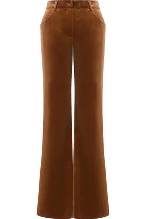 Alberta Ferretti Bukser, Dame, Brun, S, Bomuld, Velvet Bukser Marrone Aw23