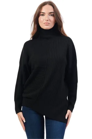 Armani Exchange Strik, Dame, Sort, XS, Uld, Sort højhalset sweater
