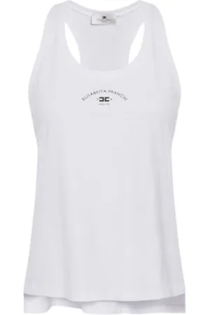 Elisabetta Franchi Top, Dame, Hvid, XS, Ærmeløs Top