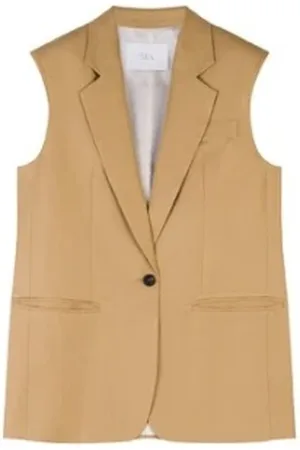 TELA Jakke, Dame, Brun, S, Uld, Kamel Polstret Skulder Vest
