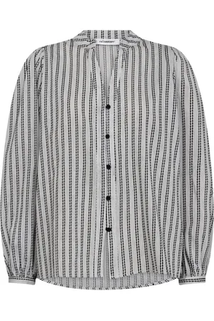 Co`Couture Bluser & Skjorter, Dame, Grå, XS, Bomuld, Elegant Sort og Hvid V-Shirt