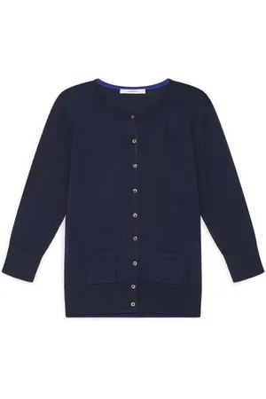 Maliparmi Strik, Dame, Blå, XL, Bomuld, Silke Bomuld Mørkeblå Cardigan