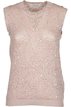 Golden Goose Strik, Dame, Lyserød, XS, Bomuld, Pastel Sequin Sweater