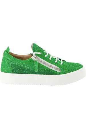 Giuseppe Zanotti Sko, Dame, Grøn, 36 EU, Læder, Grøn Glitter Læder Sneakers
