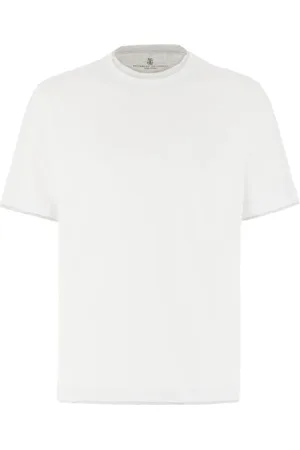 Brunello Cucinelli Top, Herre, Hvid, S, Bomuld, Afslappet Bomuld T-Shirt til Mænd