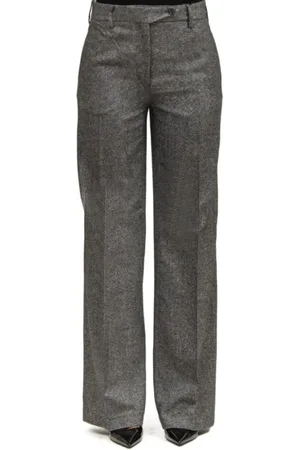 Nº21 Bukser, Dame, Sort, L, Uld, Melange Wide Leg Wool Pants