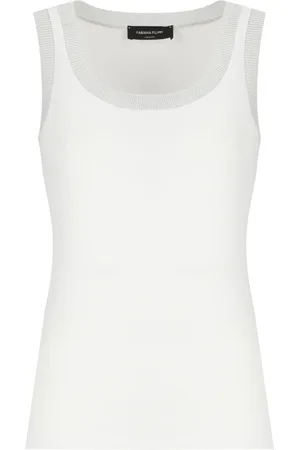 Fabiana Filippi Top, Dame, Hvid, XS, Bomuld, Hvid Bomuld Top med Lurex Detaljer