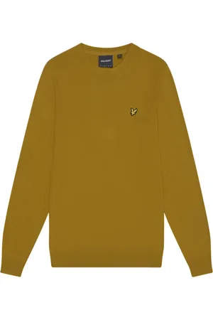 Lyle & Scott Strik, Herre, Gul, L, Bomuld, Cotton Merino Crew Neck Jumper