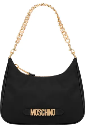 Moschino Taske, Dame, Sort, ONE SIZE, Uld, Sort Hobo Taske med Guld Logo