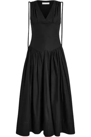 Proenza Schouler Kjole, Dame, Sort, M, Bomuld, Sort Silhuetkjole med Justerbare Stropper