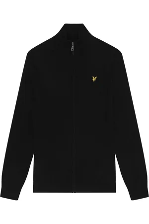 Lyle & Scott Strik, Herre, Sort, 2XL, Nylon, Lambswool Blend Zip Through Cardigan
