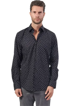HUGO BOSS Skjorte, Herre, Sort, 4XL, Bomuld, Moderne Sort Skjorte med Regular Fit