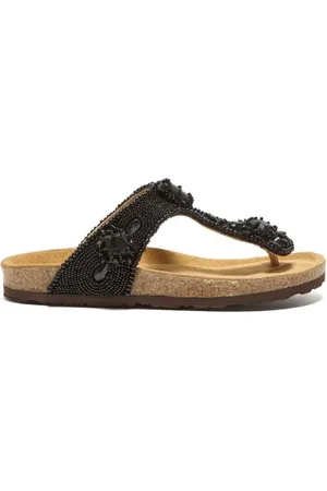 Maliparmi Sko, Dame, Sort, 41 EU, Bomuld, Glamour Sort Glasperler Broderi Sko