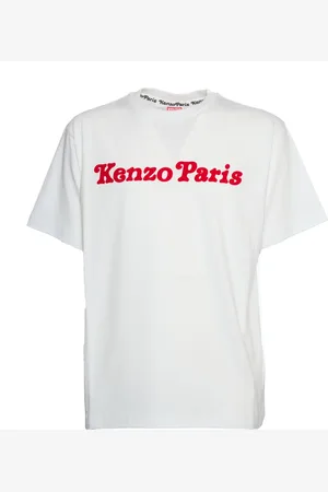 Kenzo Top, Herre, Hvid, XL, Uld, Afslappet T-shirt med klassiske prints