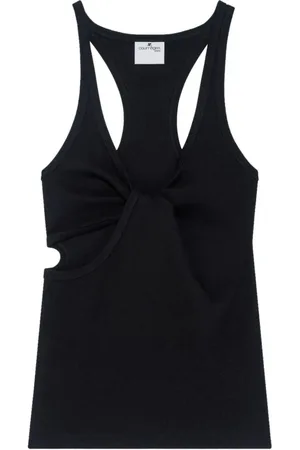 Courrèges Top, Dame, Sort, S, Asymmetrisk 90