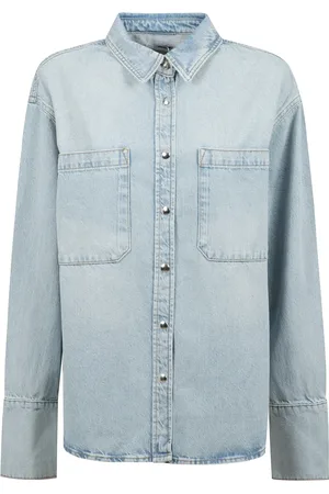 ANINE BING Bluser & Skjorter, Dame, Blå, M, Denim, Oversized Dante denim skjorte