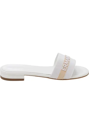 ERMANNO SCERVINO Sko, Dame, Hvid, 37 EU, Bomuld, Hvide Logo Slides