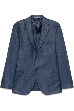 corneliani Jakke, Herre, Blå, 3XL, Linned, Blå overtøj jakke til mænd