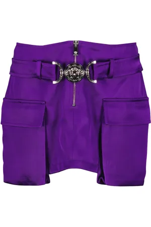VERSACE Nederdel, Dame, Lilla, XS, Kort nederdel med Medusa 