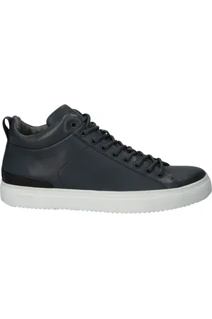 Blackstone Sko, Herre, Blå, 40 EU, Læder, Navy Læder Sneaker med Gummi Cup-Sål