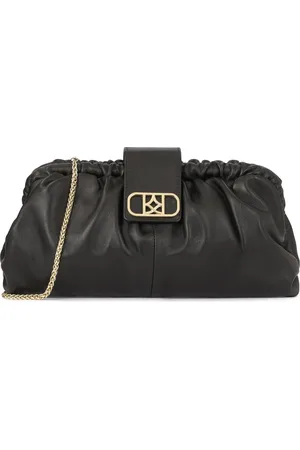 Kazar Taske, Dame, Sort, ONE SIZE, Uld, Sort clutch-håndtaske til besøgende med iøjnefaldende logo