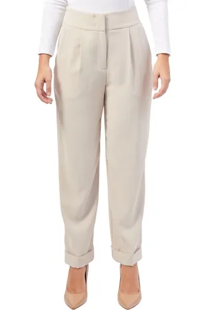 Armani Exchange Bukser, Dame, , S, Polyester, Beigefarvede high-waist bukser med skinny fit
