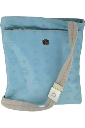 MCM Pre-owned, Dame, Blå, ONE SIZE, Uld, Pre-owned nylon skuldertasker