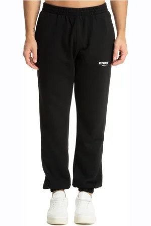 Represent Bukser, Herre, Sort, S, Bomuld, Club Logo Sweatpants med Snørelukning