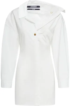 Jacquemus Kjole, Dame, Hvid, XS, Bomuld, Hvid Skjortekjole Elegant Silhuet