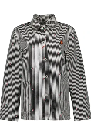 Kenzo Skjorte, Dame, Blå, M, Denim, Stribet denim skjorte med klassisk krave