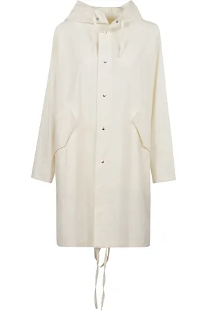 Jil Sander Frakke, Dame, , XS, Bomuld, Hvid Vandtæt Bomuld Parka Frakke