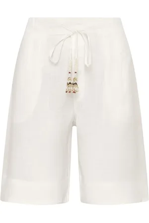 Maliparmi Shorts, Dame, Hvid, 2XS, Linned, hvid linned sommerbukser
