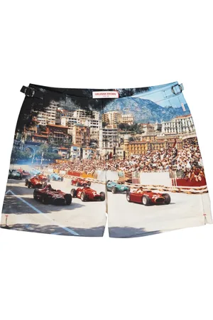 Orlebar Brown Badetøj, Herre, Flerfarvet, W31, Bulldog Badebukser Monaco Print