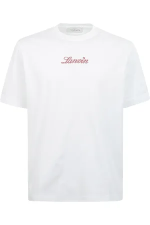 Lanvin Top, Herre, Hvid, L, Bomuld, Broderet bomuld T-shirt