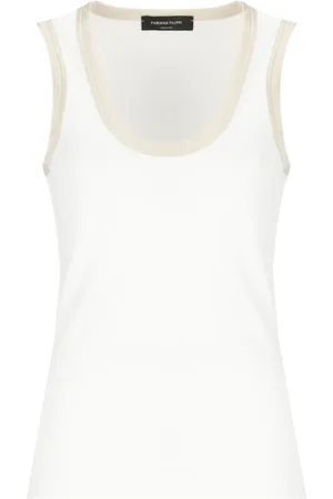 Fabiana Filippi Top, Dame, Hvid, S, Bomuld, Hvid Ærmeløs Top i Bomuld