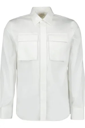 Alexander McQueen Skjorte, Herre, Hvid, M, Bomuld, Militær Lomme Skjorte
