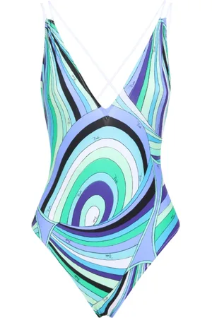 Emilio Pucci Badetøj, Dame, Flerfarvet, S, Uld, Elegant Grønt Badetøj Ss25