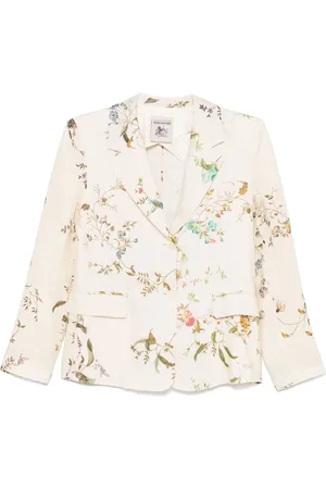 SEMICOUTURE Jakke, Dame, Hvid, XS, Blomst Jakke